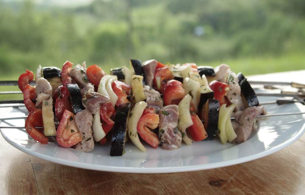 Pork & Veggie Kebabs