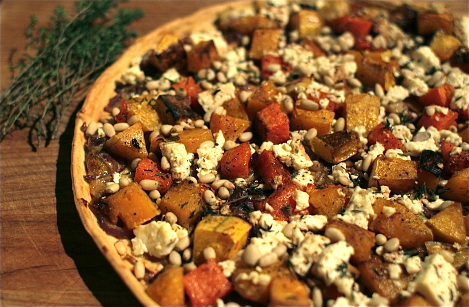 Butternut & Feta Tart with fresh Thyme